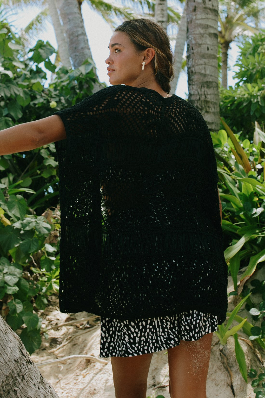 Loose Knit Cardigan - Black