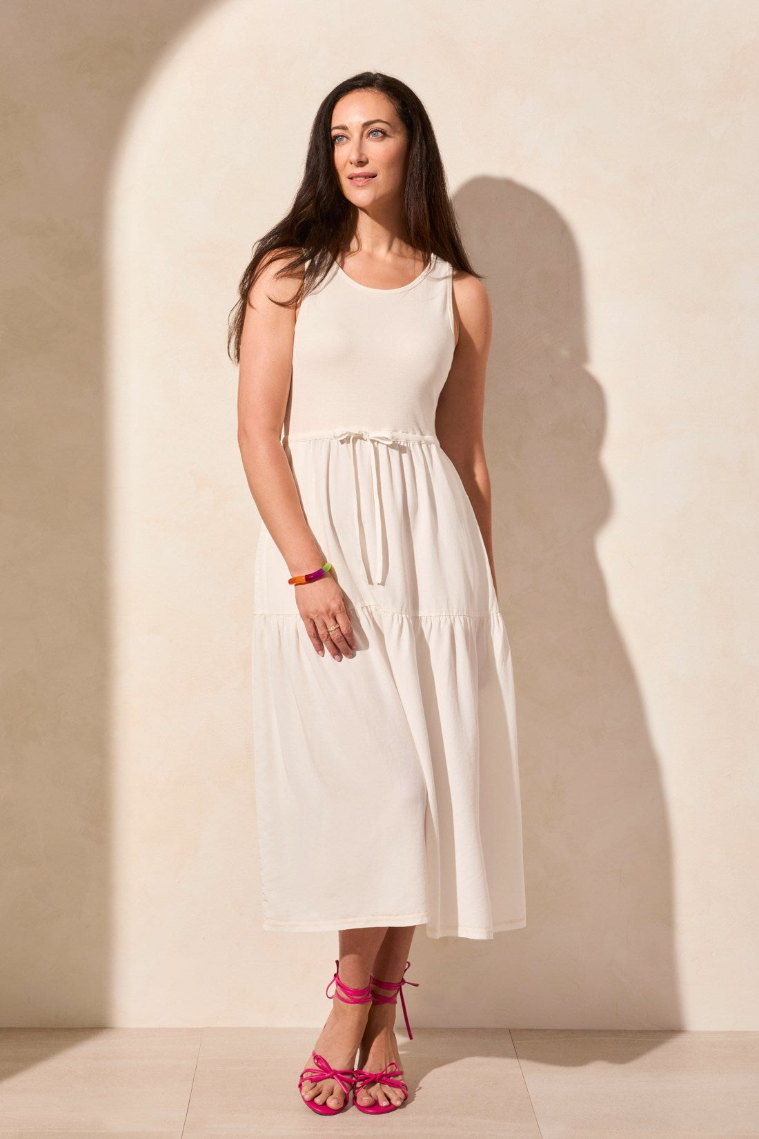 Sleeveless Boat Neck Maxi Dress-Cocomilk