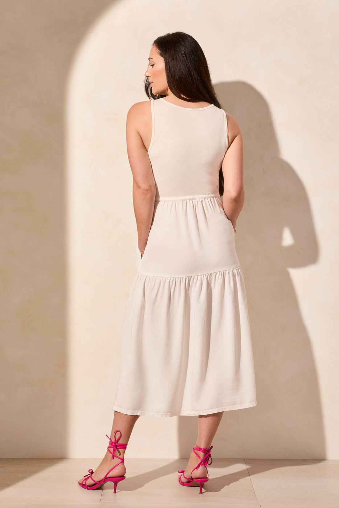 Sleeveless Boat Neck Maxi Dress-Cocomilk