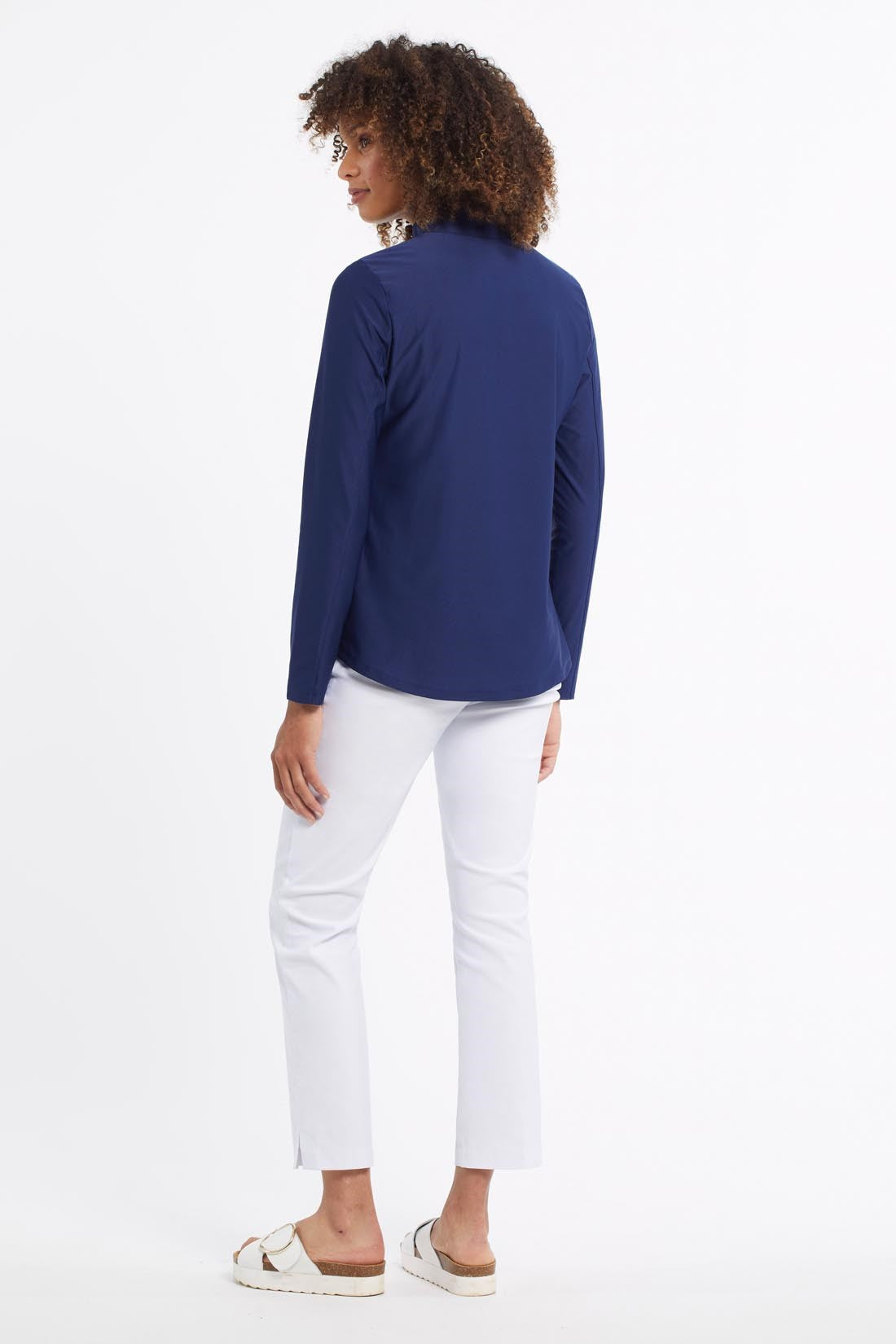 Performance Stand Collar Top - Dark Blue