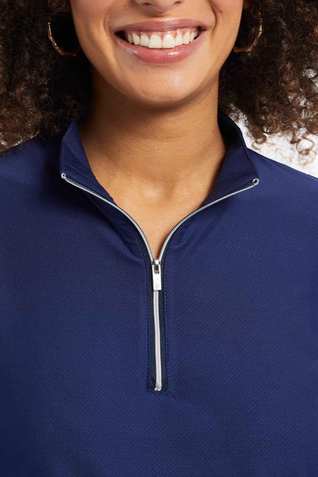 Performance Stand Collar Top - Dark Blue