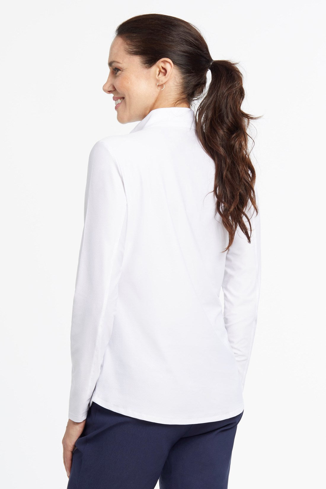 Performance Stand Collar Top - White