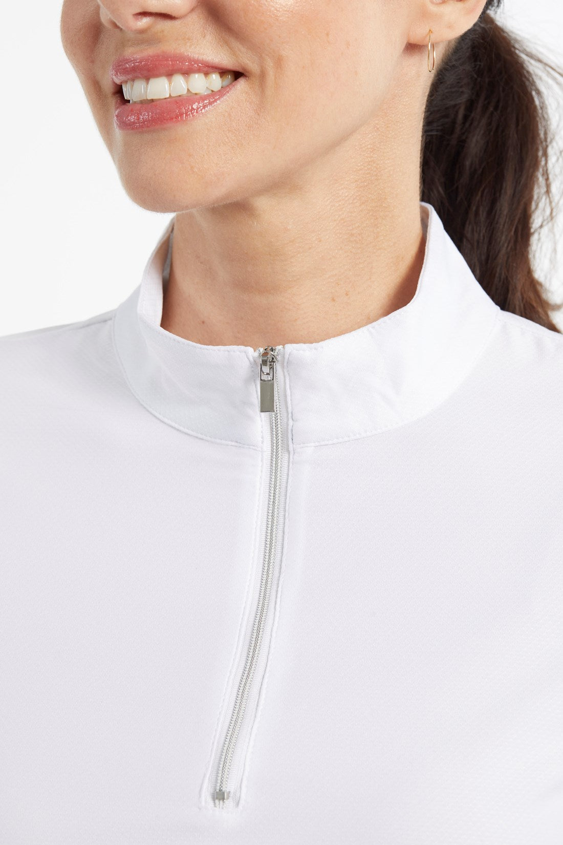 Performance Stand Collar Top - White