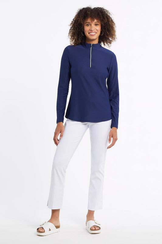 Performance Stand Collar Top - Dark Blue