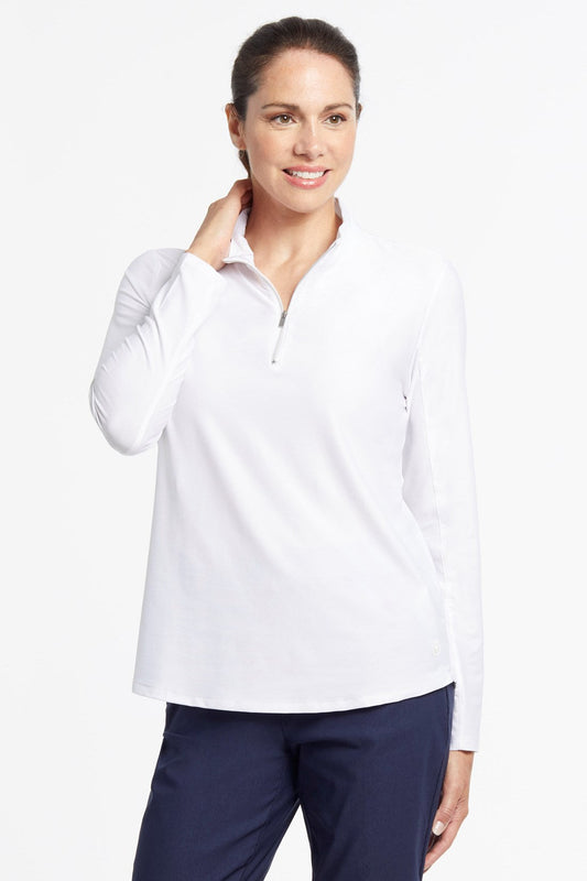 Performance Stand Collar Top - White